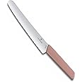 Victorinox Swiss Modern, Bread and Pastry Knife, Extra Sharp Blade, Wavy Edge, 22 cm, Stainless Steel, Apricot-Rosa