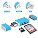 Produktbild Philonext Speicherkartenleser, 3 IN 1 SD / Micro SD Kartenleser Lightning, USB and Micro USB Interfaces for Android Phones/Mac/PC/Notebook/iPhone/iPad und Micro USB OTG auf USB Adapter mit Standard USB Stecker Micro USB Stecker für PC und Notebooks Smartphones / Tablets mit OTG Funktion (Blue)