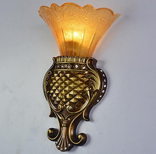 Preisvergleich Produktbild HHORD Glasharz Europäische Wandleuchte Einfacher Gang Eingang Beleuchtung Beleuchtung Wohnzimmer Wandleuchte Schlafzimmer Studie Nachttisch Harz Wandleuchte (Breite 30cm * hoch 40cm)