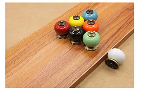 Schönes Leben* 7x Schrankgriffe Türknöpfe Schrankknöpfe Möbelknopf Möbelknöpfe Set Möbelgriff Keramik（7 Bunte Farbe dragon Ball ） - 5