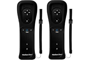 TechKen 2 Pezzi Controller Linker Wii con Motion Plus,Controller Wii Telecomando Controller Wii Remote Motion Plus Integrato con Custodia in Silicone Cinturino per Wii