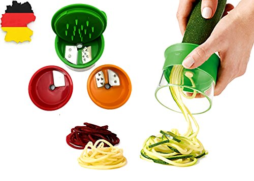 3 Blade 3 Fach Edelstahl Slicer Twister Spiralschneider Gemüsestreifen Gemüsespaghetti NEU