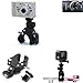 Produktbild Lenkstangenhalterung Kamera Halterung Klemm-Stativ für Canon IXUS 265 HS, Halteadapter Schelle für Fahrradlenker Motorrad Lenker Bike mount für Fotokamera Videokamera - K-S-Trade(TM) (Wir zahlen Steuern in Deutschland!)
