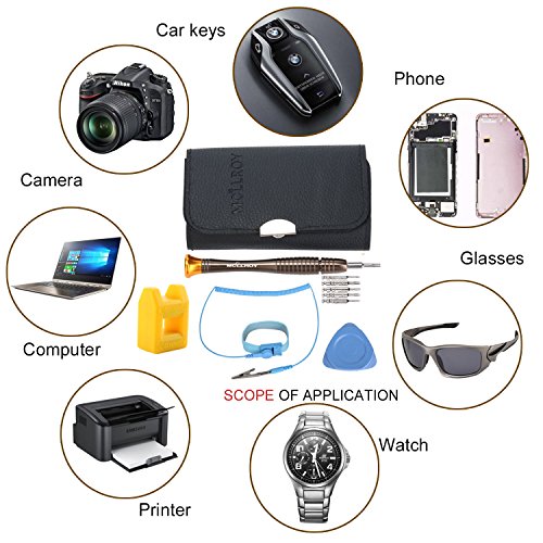 Cymuros Das neueste Design Mini Schraubendreher Set 25-teilig Werkzeugset für PC, Brillen, Handy, Laptop (Schlitz, Kreuzschlitz, Torx) in Lederetui . Geschenk：Anti-Static Wrist Strap ，Plus / Entmagnetisieren Magnetic (28en1) - 2