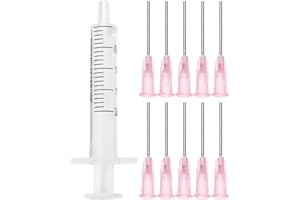 LTKJ Juego de jeringas aplicadoras dispensadoras, jeringas dispensadoras de plástico de 2 ml con 10 agujas dispensadoras de 1 pulgada 20 G para bricolaje Quilling, pintura acrílica, pasatiempos de arte