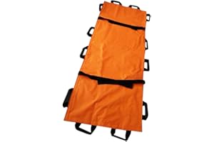 LOVIVER Rettungstrage Tuch Rettungsdienst Notbahre mit 2 Sicherheitsgurte, Orange, 195 x 70 cm