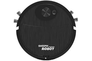 Yebutt Robot Vacuum Cleaner Sweeping Robot Automatic Vacuum Robot Ultra Slim Quiet Cleans Hard Floors To Medium Pile Carpets Integral Memory Multiple Cleaning Modes Vacuum Dog Hair (Black, One Size)