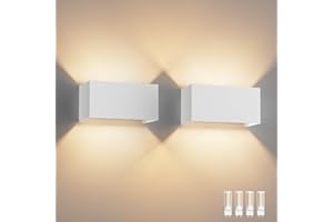 Klighten 2PCS 18W Lampada da Parete Interno/Esterno Lampadina G9 con Sorgente Luminosa Sostituibile 3000K Bianco Caldo Angolo del Fascio Regolabile Applique Esterno, Bianco