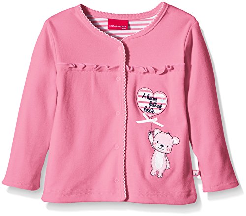 SALT AND PEPPER Baby Girls NB Jacket Teddy Luftballon  Crew Neck Long Sleeve Sweatshirt, Pink (bubblegum 840), 56 cm