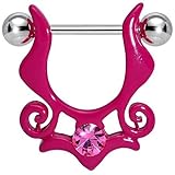 Body Candy Acero Inoxidable Acrílico Rosa Tribal Elegance Colgante Escudo Pezón Set de 2 Calibre 14 16mm