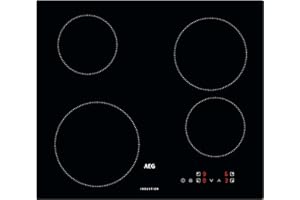 AEG Induktionskochfeld autark 60cm, 4 Zonen in verschiedenen Größen mit 4x Power-Funktion für schnelles Kochen, 10 Stufen, Rahmenlos, Touch-Bedienung, Kindersicherung, aufliegend, IB6420ACB