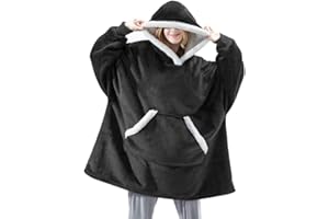 SHAMDON HOME COLLECTION Sweat à Capuche Couverture Pull Capuchon Sherpa Peluche à Manches TV Plaid Couvertures Adulte Femme Homme Unisexe