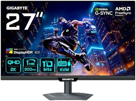 Gigabyte M27Q3 Monitor Gaming 27" QHD - 2560 x 1440, 170Hz, 1ms, 400 cd/m², FreeSync Premium, Display HDR400, HDMI 2.0, Displayport 1.4