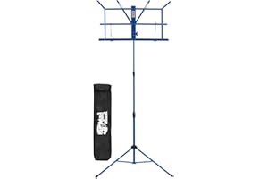 TIGER Mad About MA-MS04 Stand de musique pliable - Support de partitions portable et facile à plier avec sac de transport - Bleu