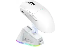 ATTACK SHARK X11 Gaming Mouse with Magnetic Charging Dock, PixArt PAW3311 Gaming Sensor, BT/2.4G Wireless/Wired Gaming Mouse, 22000 dpi, Office Mice Gamer Mice for Win11/Xbox/PS/Mac (White)