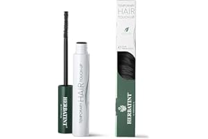 Herbatint Temporary Hair Touch-Up Negro | Máscara para el Cabello para el Retocado Instantáneo del Crecimiento | Cobertura Temporal, Dermatológicamente Probado, 93% Ingredientes de Origen Natural