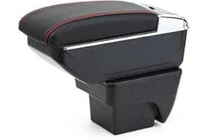YJYWZH Compatible with Seat Arona Armrest Car Centre Storage Box with Drink Holder Car Accessories Black