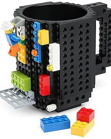 Blocks Mug Build on Brick Block Coffee Tea Beverage Mug Cup Creative Funny Mug Coofee Cup , blue