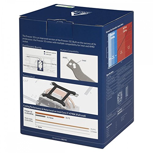 Arctic Freezer 33 - Enfriador CPU  Semipasivo  F12 PWM  Intel  AMD  hasta 150 W TDP