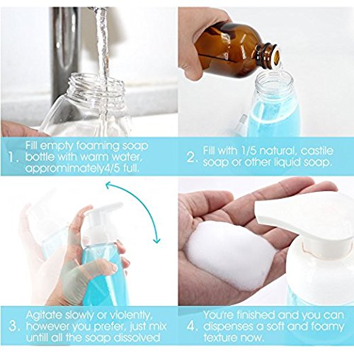 almondcy 3 200 ml feine leer Mist Spray Flasche? tragbar manuell Garten Pflanzen Hand trigger Wasser spritzen Kunststoff Sprühflasche? Kunststoff Trigger Spray Flasche für Blumen und Reinigung Garten, Transparent/Weiß, 2 - 3