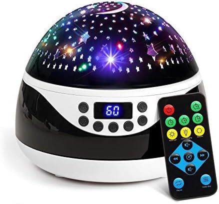 2018 Newest Baby Night Light, Remote Control Star Projector with Timer Music Player, Rotating Star Night Light 9 Color Options, Best Night Lights for Kids Adults and Nursery Decor
