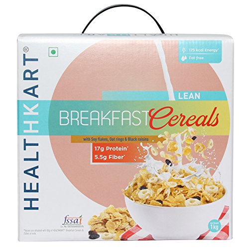 HealthKart Breakfast Cereal, with high Protein, Oats, Soy flakes & Black Raisins (1 Kg) RS.499 (38.00% Off) - Amazon