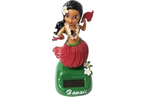 Hilloly Figurine Solaire Hawaiian Hula Girl Poupée Hula Girl à énergie Solaire, Hawaii Fille de Danse Figurine Solaire Dansante, Décoration de Tableau de Bord Poupée pour Voiture