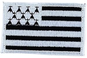 Akachafactory Patch écusson brodé Drapeau Bretagne Breton Gwenn ha du thermocollant Blason