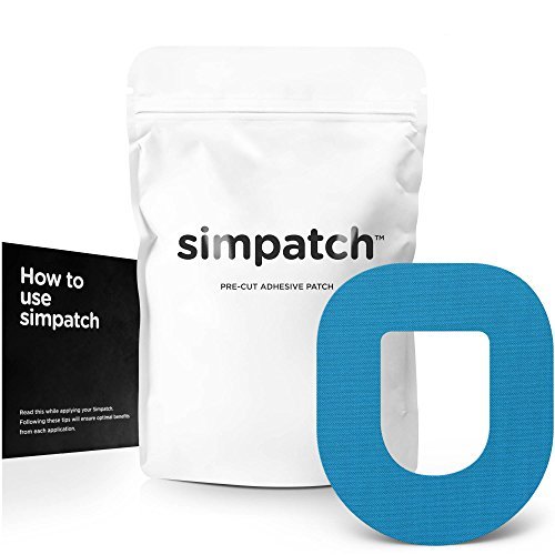 SIMPATCH Patch Adhésif pour Omnipod - Lot de 25 - Disponible en 4 Couleurs, Bleu