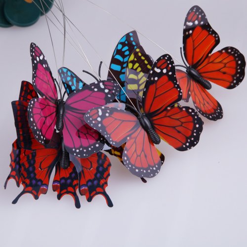 Vktech Garten Solar-Strom Künstliche Flatternde Schmetterling - 8