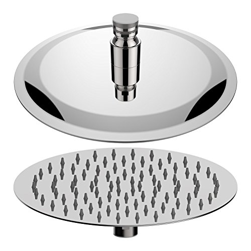 Homdox Duschkopf Regendusche Regenduschkopf Duschbrause Kopfbrause Regenbrause mit Anti-Kalk-Düsen Edelstahl poliert Spiegeleffekt hochglänzend (ca. 40cm) - 3