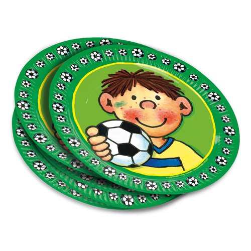 42-teiliges Party-Set * FUSSBALL * mit Pappteller + Servietten + Pappbecher + Einladungskarten für Kindergeburtstag // Teller Becher Essen Pappe Geschirr Party Deko Dekoration Einweg Kinder Geburtstag Mottoparty - 2