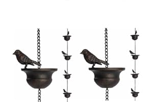 GENIKEER Regenwasserkette | Dachrinnenkette Regenablaufkette | Hängende Regenkette, Regenglocken, Regenkette Dachrinnendekoration Zum Ableiten Von Wasserfür Den Regenfänger Im Freie