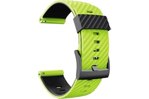 KINOEHOO Correas para relojes Compatible con Suunto 7/9/9 baro/D5/spartan sport Pulseras de repuesto.Correas para relojesde silicona.(Verde negro)