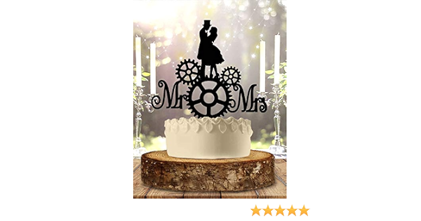 Decoration De Gateau De Mariage Steampunk Mr Et Mrs Amazon Fr Cuisine Et Maison