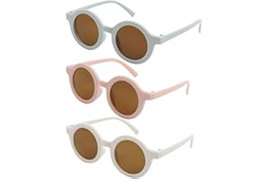 BEHAHAI Kids Round Sunglasses - UV 400 Protection for Baby, Toddler, Children Age 1-8 - Retro Style for Girls and Boys