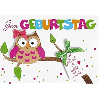 Geburtstagskarte Mit Eulen Für Mama – Bunt, 3D & Personalisierbar