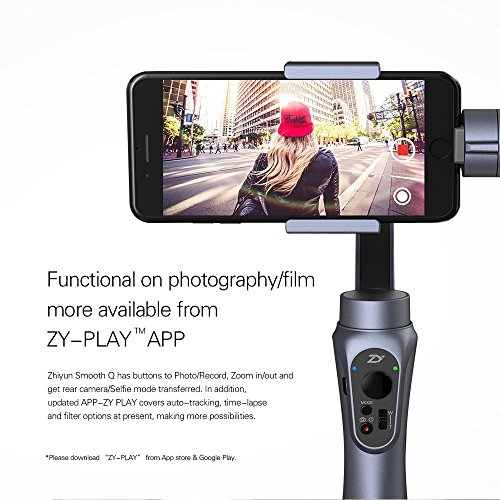 Zhiyun Smooth Q 3-Achsen Gimbal Schwebestativ fÃ¼r iPhone Huawei Samsung Android Smartphone(Schwarze Farbe)