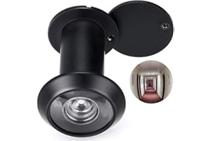 PAUZLE Door Viewer, Peephole with Rotating Privacy Cover, 220 Degree Wide View Angle Spy Hole Heavy Duty Solid Brass for 1-3/8" to 2-1/6" Doors for Home Office Hotel (Black)