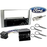 Farbe: Hellgrau 1 DIN Autoradio RadioRahmen RadioBlende einbause für Ford Fiesta/Focus/C-max