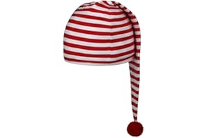 Lipodo Bonnet de Couchage de (56 cm de Long) - Hommes et Femmes - Bonnet de Nuit en Coton - Chapeau Pompom - Taille Unique (53-60 cm) - Bonnet Pointu pour Dormir la Nuit