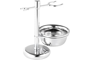 ANSELF 2 in 1 Edelstahl Rasier-Halter f¨¹r Rasieren Rasiermesser Pinsel & Rasieren Seifenschale M?nner Rasier-Kit