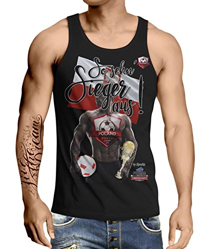Stylotex Herren Tank Top basic So sehn Sieger aus Guy Polen Polska, Farbe:schwarz;Größe:L
