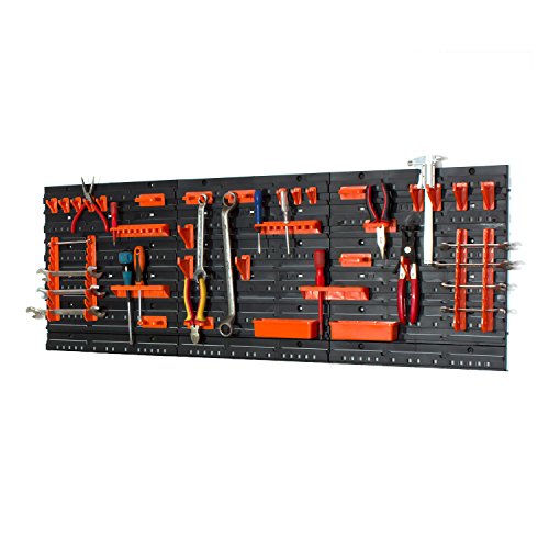 81 tlg Wandregal Regal InBox Gr.1 schwarz orange Werkstatt Lochwand Halterung - 6