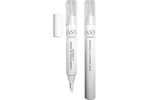 HASNA COSMETICS HASNA PARIS - DUO Stylos Correcteur vernis à ongles Dissolvant sans acétone avec pointes de rechange & Soins ongles cuticules réutilisable avec des pointes de rechange et un résultat parfait 2x3ml