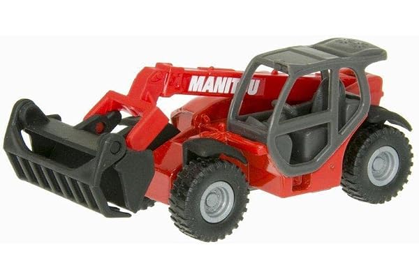 siku 1482, Chariot Télescopique Manitou, Métal/Plastique, Rouge, Bras De Chargement Mobile