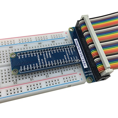 Haiworld RPi GPIO Breakout Expansion Board + Compatible Ribbon Cable, For Raspberry Pi 3 2 Model B & B+ Assembled T Type GPIO Adapter Plus - 3