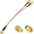 YILIANDUO SMA Splitter Extension Cable SMA Male to Dual SMA Female V-Shape Pigtail Cable 15CM for 4G LTE antenna Wireless Router Gateway Modem MiFi FPV antenna