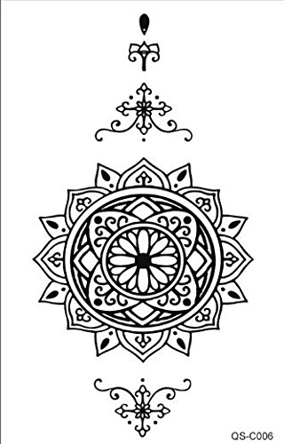 ARM TATTOO MANDALA TATTOO SCHWARZ FAKE TATTOO FLASH TATTOO C006 Wasserdicht - 2
