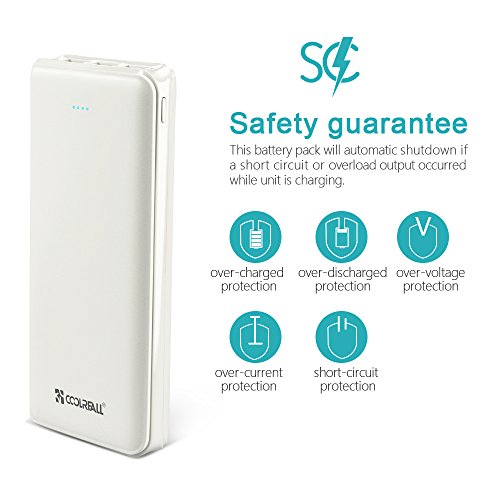20000mAh Caricabatterie Portatile CoolreallÂ® Power Bank Batteria Esterna 3 porte USB per iPhone, iPad, Samsung, Huawei, Nexus, HTC e altro smartphone, tablets